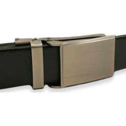 Czarny Pasek ze SKÓRY, Automatyczna Klamra - Do 120 cm - ALTIES, Męski. Czarne paski męskie Alties, z jeansu, wizytowe. Za 75.00 zł.