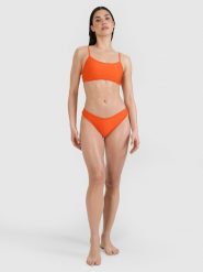 4F Dół od bikini damski - pomarańczowy L. Brązowe bikini 4F, l, bez wzorów, z elastanu. W wyprzedaży za 29.99 zł.
