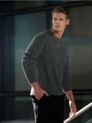Sweter - szary. Szare swetry męskie Sinsay, l, bez wzorów, bez kołnierzyka, bez ramiączek. Za 59.99 zł.