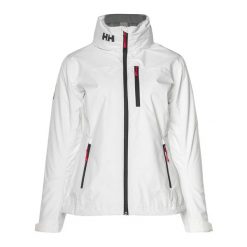Kurtka uniwersalna damska Helly Hansen Crew Hooded Jacket. Białe kurtki sportowe damskie Helly Hansen, s, bez wzorów, z syntetyku, bez ramiączek, z kapturem, trekkingowe. Za 879.00 zł.