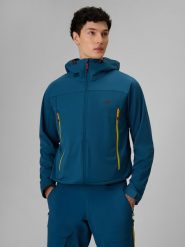 4F Kurtka softshell wiatroodporna membrana 8000 męska - turkusowa XXL. Niebieskie kurtki męskie 4F, l, bez wzorów, ze skóry, bez kaptura. Za 399.99 zł.