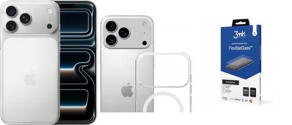 Smartfon Apple iPhone 17 Pro Max 256GB Srebrny (MFYM4) + FlexibleGlass + Etui Armor MagCase. Szare smartfony Apple. Za 5,920.00 zł.