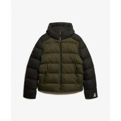 Kurtka z kapturem Superdry Colour Block. Czarne kurtki sportowe męskie Superdry, l, bez wzorów, z gumy, z kapturem. Za 650.30 zł.