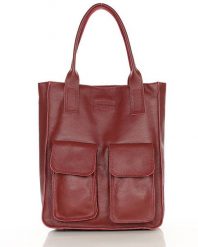 Shopper bag skórzany MARCO MAZZINI c. czerwony s131z. Czerwone shopperki damskie bez wzorów, ze skóry, na ramię, duże, bez dodatków. Za 322.05 zł.