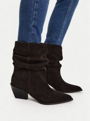 GINO ROSSI Botki C-BOLIN-TS6352-01 Brązowy ciemny. Brązowe botki damskie Gino Rossi, bez wzorów, ze skóry, bez obcasa, na słupku, bez zapięcia. Za 299.99 zł.