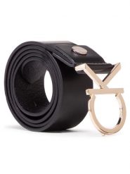 Calvin Klein Pasek Ck Adj.Logo Belt 3.5Cm K60K602141 Czarny. Czarne paski damskie Calvin Klein, bez wzorów, ze skóry. Za 174.99 zł.