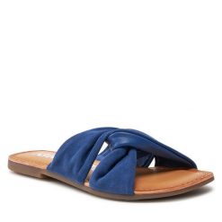 Klapki Gioseppo. Niebieskie klapki damskie Gioseppo, bez wzorów, bez obcasa, bez zapięcia. Za 149.99 zł.