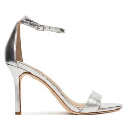 Sandały LAUREN RALPH LAUREN. Szare sandały damskie Lauren Ralph Lauren, bez wzorów, bez obcasa, na szpilce, bez zapięcia. Za 629.99 zł.