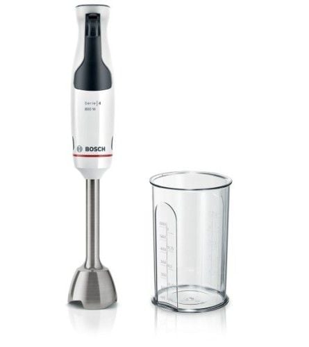 Blender ręczny Bosch MSM4W410 Serie 4 ErgoMaster (800W; biały). Białe blendery Bosch. Za 219.99 zł.