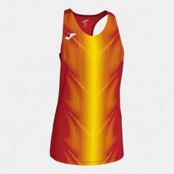 Damski tank top Joma Olympie. Czerwone topy damskie Joma, bez wzorów, sportowe, bez kołnierzyka, bez ramiączek. W wyprzedaży za 117.15 zł.