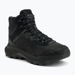Buty turystyczne męskie Merrell Speed Strike 2 Ltr Thrm Mid Wp. Czarne buty zimowe męskie Merrell, bez wzorów, bez obcasa, bez zapięcia. Za 529.99 zł.