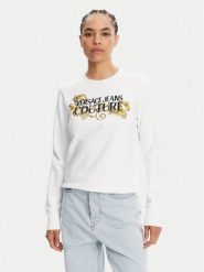 Versace Jeans Couture Bluza 78HAIC06 Biały Regular Fit. Białe bluzy damskie Versace Jeans Couture, xs, bez wzorów, z bawełny, bez ramiączek, bez kaptura. Za 809.99 zł.