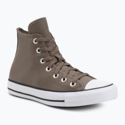 Trampki Converse Chuck Taylor All Star Faux Leather Hi. Brązowe trampki i tenisówki damskie Converse, bez wzorów, bez zapięcia. Za 259.99 zł.