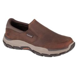 Buty do chodzenia męskie, Skechers Respected - Calum. Brązowe buty sportowe męskie Skechers, bez wzorów, bez zapięcia, trekkingowe. Za 379.99 zł.