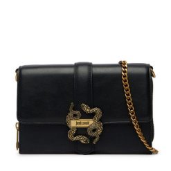 Torebka Just Cavalli. Czarne torebki wizytowe damskie Just Cavalli, bez wzorów, bez dodatków. Za 660.99 zł.