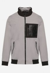 Szara Kurtka Przejściowa ze Ściągaczami Zapinana na Suwak Neveale. Szare kurtki męskie Born2be, l, bez wzorów, z materiału, eleganckie, bez kaptura. Za 139.99 zł.