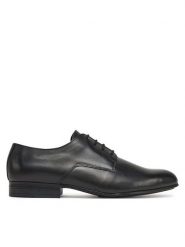 Calvin Klein Półbuty Almond Derby HM0HM01705 Czarny. Czarne buty wizytowe męskie Calvin Klein, bez wzorów, ze skóry, bez obcasa, bez zapięcia. Za 449.99 zł.