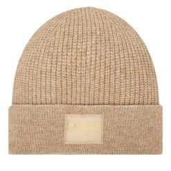 Czapka Guess. Brązowe czapki damskie Guess, na zimę, z aplikacjami. Za 159.99 zł.