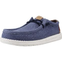 Buty HEY DUDE WALLY PALM JUTE Niebieski. Niebieskie buty zimowe męskie PRO BRANDS, bez wzorów, z tkaniny, bez obcasa, bez zapięcia. Za 368.99 zł.