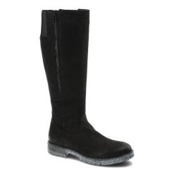 Czarne Kozaki Simen Damskie Skórzane Buty Zimowe. Czarne kozaki damskie Simen, na jesień, bez wzorów, z nubiku, bez obcasa, na obcasie, bez zapięcia. Za 309.00 zł.
