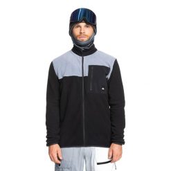 Bluza snowboardowa męska Quiksilver Aker Full Zip Fleece. Czarne bluzy męskie Quiksilver, na zimę, l, bez wzorów, sportowe, bez ramiączek, bez kaptura. Za 259.99 zł.