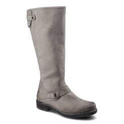 Szare Kozaki Simen Damskie Ocieplane Buty Zimowe. Szare kozaki damskie Simen, na zimę, bez wzorów, z nubiku, przed kolano, bez obcasa, bez zapięcia. Za 399.00 zł.