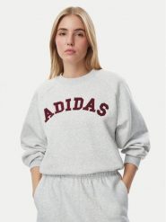 Adidas Bluza Adidas Damskie 3-Stripes Crew KU0328 Szary Loose Fit. Szare bluzy damskie Adidas, l, bez wzorów, z syntetyku, bez ramiączek, bez kaptura. Za 259.99 zł.