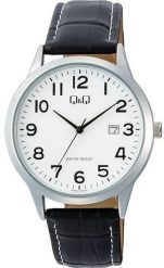 Zegarek Q&Q A44A-004P męski klasyczny biała tarcza cyfry datownik . Białe zegarki męskie Q&Q, bez wzorów. Za 134.00 zł.