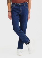PAKO LORENTE - Granatowe spodnie męskie jeans. Spodnie materiałowe męskie Pako Lorente, bez wzorów, z bawełny. Za 399.99 zł.
