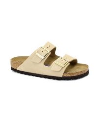 Sandały Birkenstock Arizona Sfb Skóra Nubukowa Damskie. Brązowe sandały damskie Birkenstock, bez wzorów, z nubiku, bez obcasa, bez zapięcia. Za 881.00 zł.