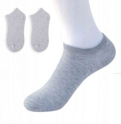 SKARPETY STOPKI BAWEŁNA 100% Wygodne UNISEX Bawełniane 38-44 Szare. Szare skarpetki damskie ITIMPORT, bez wzorów, z bawełny. Za 18.14 zł.