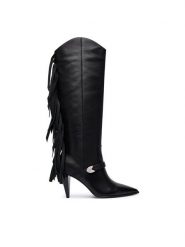 PINKO Kozaki Vane 03 SD0589P003 Czarny. Czarne kozaki damskie Pinko, bez wzorów, ze skóry, bez obcasa, na szpilce, bez zapięcia. Za 1,959.00 zł.