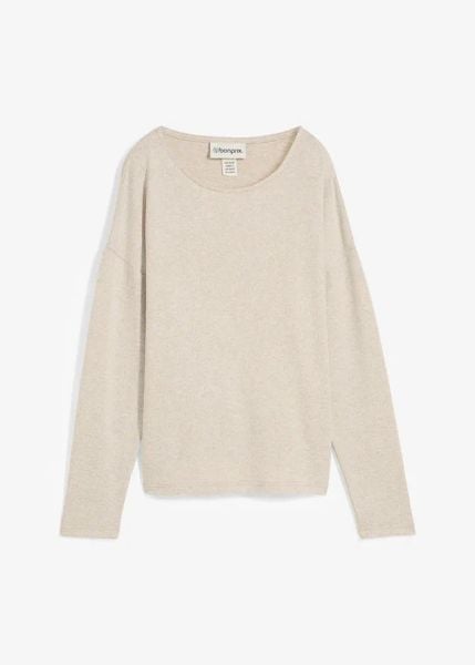 Sweter. Brązowe swetry nierozpinane damskie bonprix, bez wzorów, bez kołnierzyka, bez ramiączek. Za 97.99 zł.