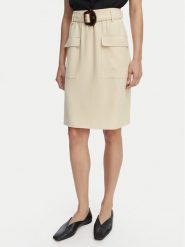 HUGO Spódnica midi Randa 50559313 Beżowy jasny Regular Fit. Brązowe spódnice damskie Hugo, bez wzorów, z syntetyku, midi. Za 799.99 zł.