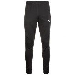 Spodnie dresowe męskie Puma Liga. Czarne spodnie materiałowe męskie Puma, m, bez wzorów, z dresówki, do piłki nożnej. Za 119.00 zł.