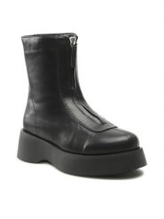 Jenny Fairy Botki HZ030201-01 Czarny. Czarne botki damskie Jenny Fairy, bez wzorów, ze skóry, bez obcasa, na płaskiej podeszwie, bez zapięcia. Za 199.99 zł.