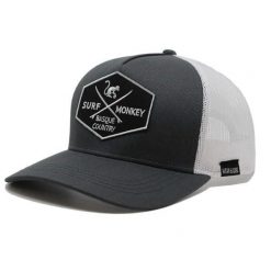 Czapka Trucker - 5 paneli / Recykling / Jeden rozmiar (Szary/Biały). Szare czapki damskie SURF MONKEY, z aplikacjami. Za 159.95 zł.