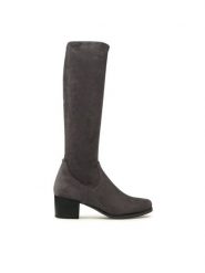 Caprice Kozaki 9-25506-41 Szary. Szare kozaki damskie Caprice, bez wzorów, z materiału, bez obcasa, na słupku, bez zapięcia. Za 419.99 zł.