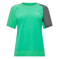 T-shirt hybrydowy damski Salewa NXT. Zielone t-shirty damskie Salewa, m, bez wzorów, z dzianiny, bez kołnierzyka, bez ramiączek. Za 440.45 zł.