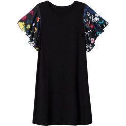 Desigual sukienka damska Vest Crisbell L czarna. Czarne sukienki damskie Desigual, l, bez wzorów, bez kołnierzyka, bez ramiączek. Za 299.00 zł.