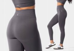 Legginsy treningowe damskie Carpatree Simply Seamless. Szare legginsy damskie Carpatree, bez wzorów, z materiału. Za 129.99 zł.