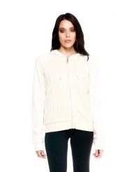 Bluza damska Leone 1947 Apparel Glam Winter z kapturem i zamkiem z dzianiny. Białe bluzy damskie LEONE 1947 APPAREL, na zimę, l, bez wzorów, z bawełny, bez ramiączek, z kapturem. Za 353.64 zł.