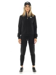Bluza z bawełna z zamek błyskawiczny na co dzień. Czarne bluzy damskie LEONE 1947 APPAREL, s, bez wzorów, z bawełny, bez ramiączek, bez kaptura. Za 437.84 zł.