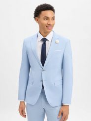 JOOP! Męska marynarka garniturowa z zawartością wełny - WeddingHerby Mężczyźni Slim Fit Stretch niebieski jednolity, 54. Niebieskie marynarki męskie JOOP!, m, bez wzorów, z wełny, eleganckie, bez kołnierzyka, bez ramiączek. Za 1,699.95 zł.