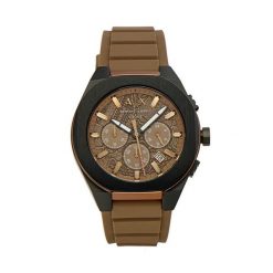 Zegarek Armani Exchange. Brązowe zegarki męskie Armani Exchange, bez wzorów. Za 969.99 zł.