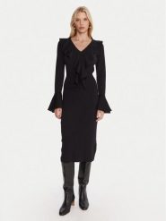 Luisa Spagnoli Sukienka dzianinowa Malimba 100110 Czarny Slim Fit. Czarne sukienki damskie Luisa Spagnoli, l, bez wzorów, z dzianiny, bez kołnierzyka, bez ramiączek. Za 2,149.00 zł.