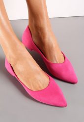 Fuksjowe Wsuwane Balerinki na Płaskiej Podeszwie Brooklyne. Czerwone balerinki damskie Renee, bez wzorów, eleganckie, bez obcasa, na płaskiej podeszwie, bez zapięcia. Za 44.99 zł.