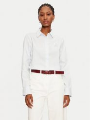 Tommy Hilfiger Koszula WW0WW44084 Błękitny Regular Fit. Niebieskie koszule damskie Tommy Hilfiger, bez wzorów, z bawełny, bez kołnierzyka, bez ramiączek. Za 239.99 zł.