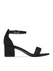 JENNY Sandały CEO-WS0730-06 Czarny. Czarne sandały damskie Jenny, bez wzorów, z materiału, bez obcasa, na słupku, bez zapięcia. Za 119.99 zł.