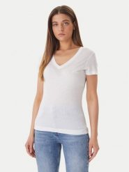 Guess T-Shirt W5GP31 KCSX2 Biały Classic Fit. Białe t-shirty damskie Guess, l, z aplikacjami, z lyocellu, bez kołnierzyka, bez ramiączek. Za 209.99 zł.